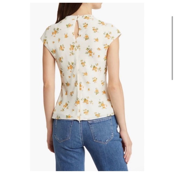 Reformation Bettie Floral Print Mock Neck Corset style Top Size 10 - Picture 3 of 7